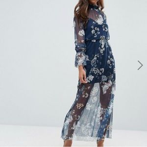 ASOS floral long sleeve maxi dress